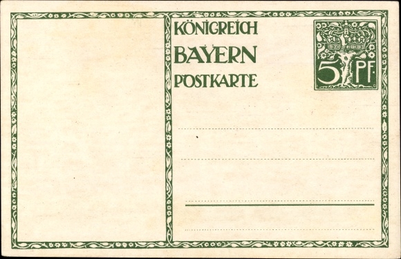 Postal stationery artist PC Diez, M., Prince Regent Luitpold of Bavaria, 1821 to 1911, carriage