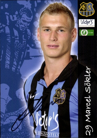 Autograph card footballer Marcel Sökler, 1. FC Saarbrücken, autograph