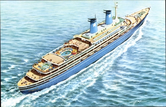 Kunstenaar Ak Stor, H., MS Achille Lauro, Lauro Lines