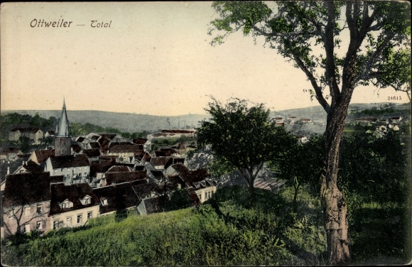 Postcard Ottweiler in the Neunkirchen district of Saarland, total view of the town