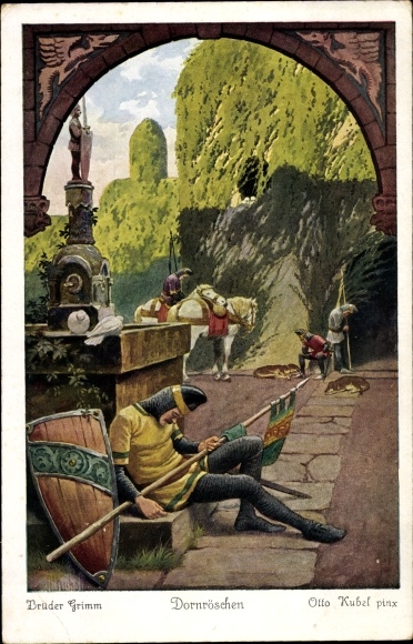 Artist PC Kubel, Otto, fairy tales, Sleeping Beauty, Brothers Grimm, sleeping guards