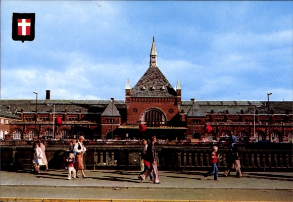 Postcard København Copenhagen Denmark, Central Station