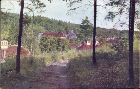 Postcard Tobelbad Steiermark, partial view with parish church