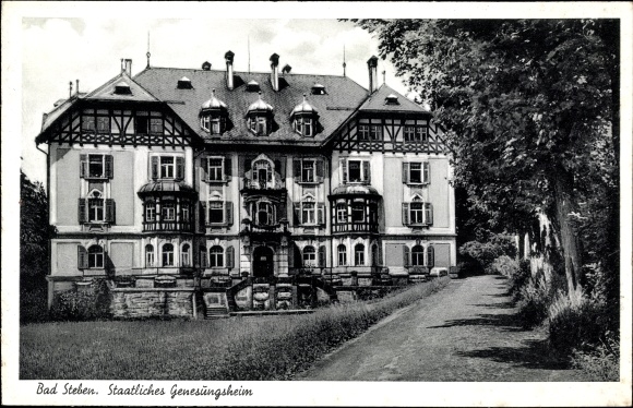 Postcard Bad Steben in the Franconian Forest, state convalescent home