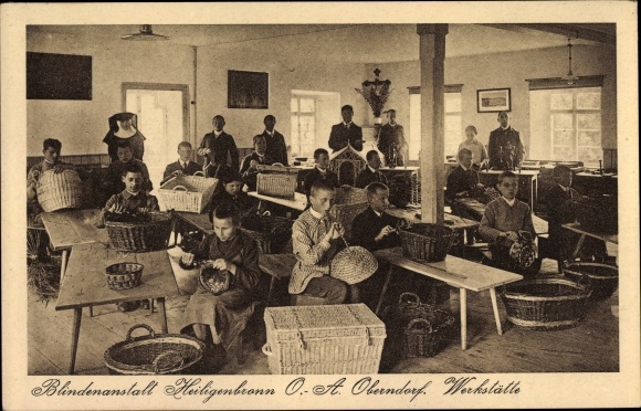 PC Oberndorf am Neckar, sanctuary for the blind in Heiligenbronn, workshop, basket maker