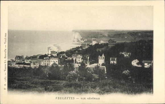 Postcard Veulettes sur Mer Seine Maritime, general view, coast