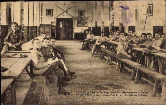 PC Antwerp Antwerp Flanders, barracks, dining room, Belgian soldiers