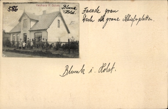 Ak Blunk in Holstein, Kaufhaus P. Osbahr