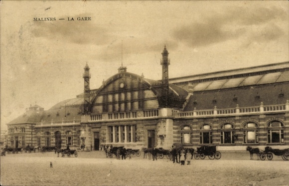 CPA Malines Malines Malines Vlaanderen Antwerpen, Gare