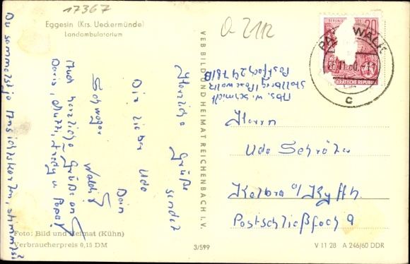 Postcard Eggesin in Mecklenburg Vorpommern, Landambulatorium