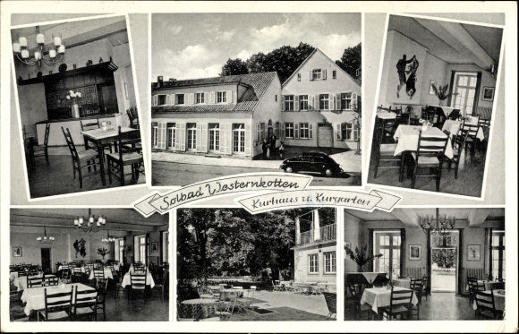Postcard Westernkotten Erwitte in North Rhine-Westphalia, Kurhaus and Kurgarten
