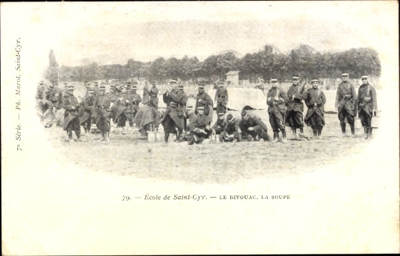 Ak Saint Cyr l'Ecole Yvelines, Ecole de Saint-Cyr, Le Bivouac, la Soupe