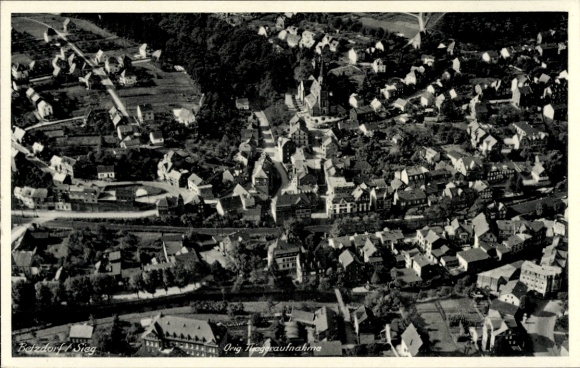 Postcard Betzdorf an der Sieg, aerial photograph