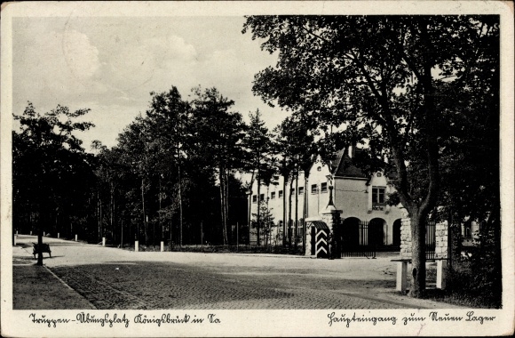 Postcard Königsbrück in Upper Lusatia, military training area, main entrance to the new camp