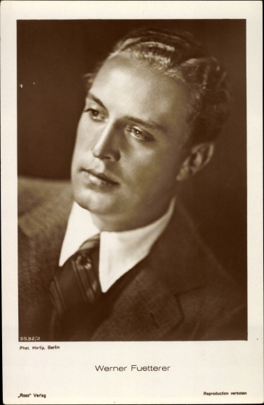Postcard Actor Werner Fuetterer, portrait