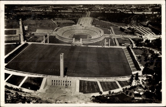 Ak Berlin Charlottenburg, Reichssportfeld, Fliegeraufnahme