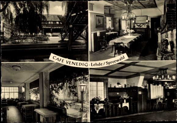 Ak Lehde Lübbenau im Spreewald, Café Venedig