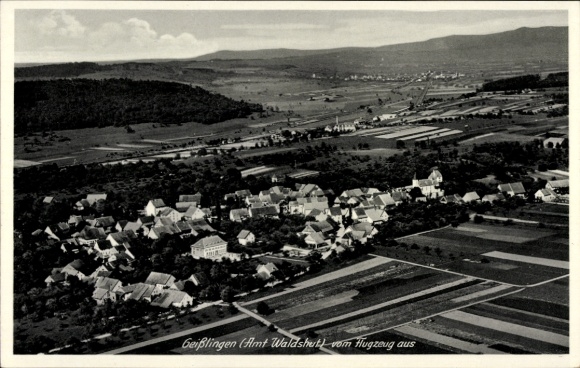 Postcard Geisslingen Geißlingen in Klettgau Baden, aerial photograph