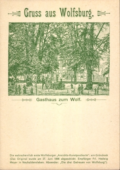 Postcard Wolfsburg in Lower Saxony, Gasthaus zum Wolf, Schlossstraße