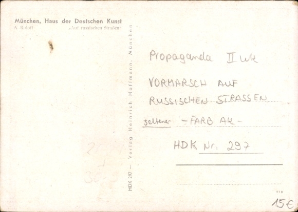 Artist Postcard Roloff, From Russian Streets, Wehrmacht, HDK 297