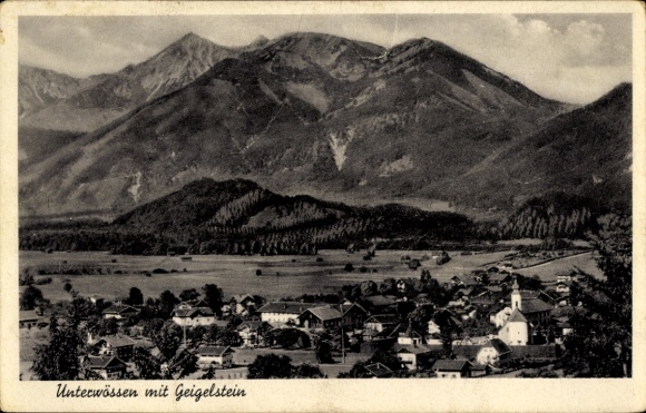 Postcard Unterwössen in Upper Bavaria, general view, Geigelstein