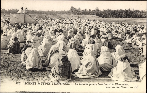KP Scenes et Types Tunisiens, La Grande priere terminant le Rhamadan, Lecture du Coran