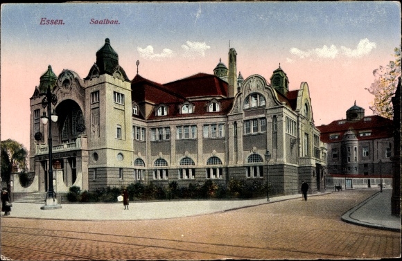 Postcard Essen im Ruhrgebiet, hall building, exterior view