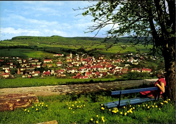 Ansichtkaart Hilders in de Rhön, Boek Paraplu Kuppel, Huis van de Jeugd, Panorama