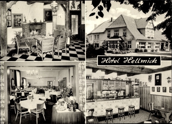 Postcard Malgarten Bramsche in Lower Saxony, Hotel-Restaurant Hellmich, interior view