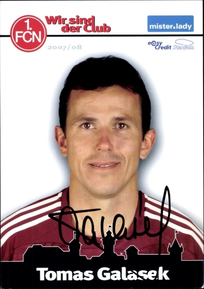 Autograph card footballer Tomas Galasek, 1. FC Nuremberg, autograph