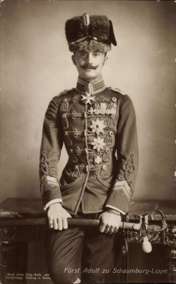 PC Prince Adolf of Schaumburg-Lippe in hussar uniform, portrait