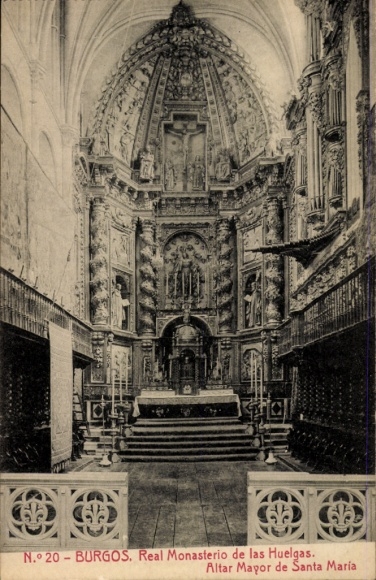 Ak Burgos Kastilien und León, Altar Mayor de Santa María, Real Monasterio de las Huelgas, Burgos