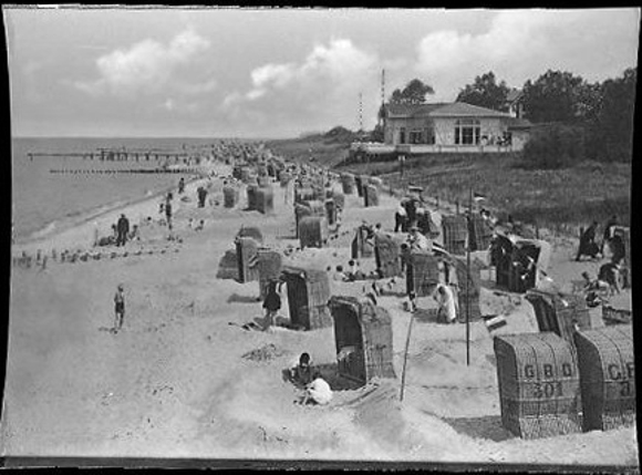 24 Negative Berg-Dievenow in Pommern, Promenade, Strand, Steg, Segelboot