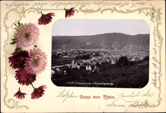 KP passe-partout Niederlahnstein Lahnstein w dzielnicy Rhein Lahn, widok z Allerheiligenberg