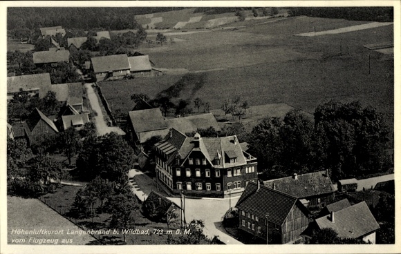 Postcard Langenbrand Schömberg in the Black Forest Württemberg, aerial photograph
