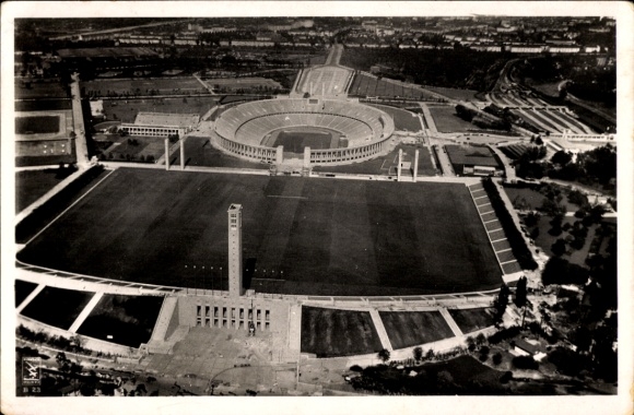 KP Berlin Charlottenburg Westend, Reichssportfeld, Stadion Olimpijski, zdjęcie lotnicze