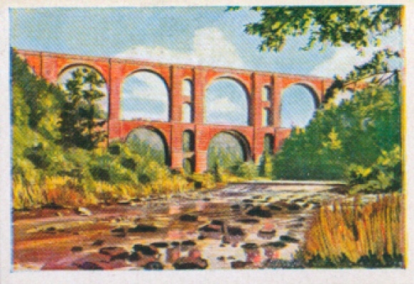 Sammelbild Die bunte Welt Album 1 Bild 95, Riesenbrücken in Deutschland, Elstertalviaduk
