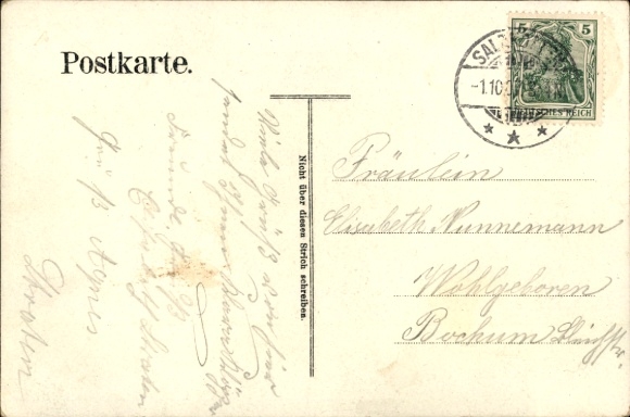 litho Salzkotten Westfalen, Franciscaans klooster, internaat, Liboriuskapel, parochiekerk