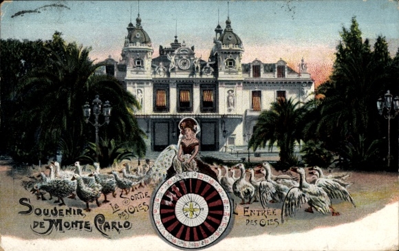 Ak Monte Carlo Monaco, Roulette, Gänse