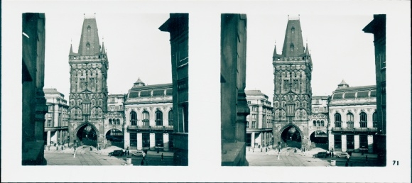 Stereo photo Praha Prague, Old Town, Powder Tower