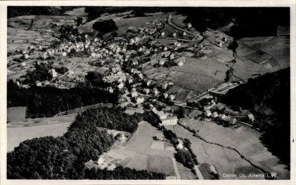 Postcard Dahle Altena in the Sauerland, aerial photograph