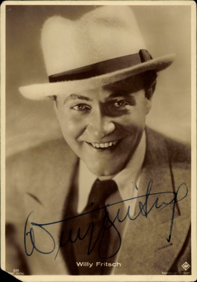 Ak Schauspieler Willy Fritsch, Portrait, Hut, Autogramm
