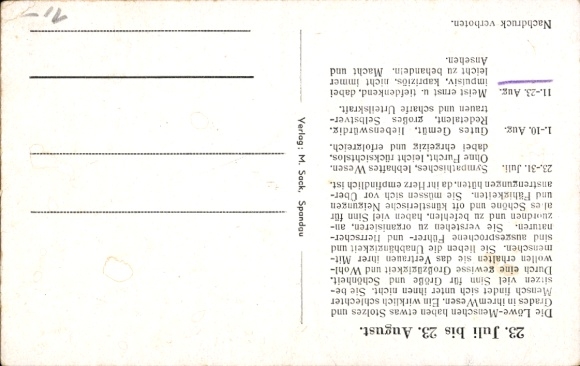 Postcard Zodiac sign Leo, you are already a leader by nature...