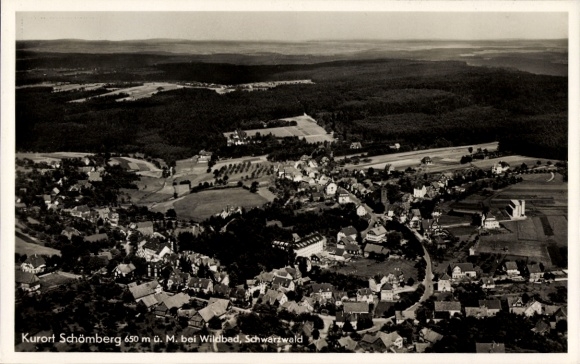 Postcard Schömberg in the Black Forest Württemberg, aerial photograph