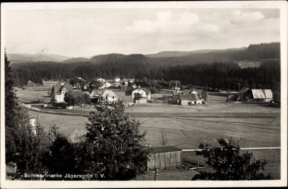 Postcard Jägersgrün Tannenbergsthal in Vogtland, Panorama