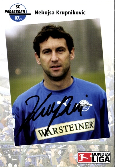 Autograph card footballer Nebojsa Krupnikovic, SC Paderborn 07, autograph