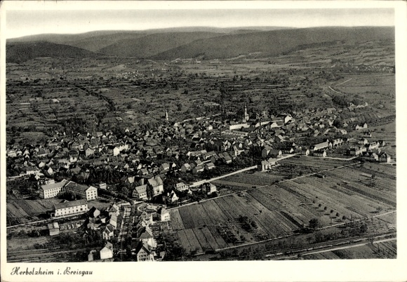 Ak Herbolzheim im Breisgau Schwarzwald, Fliegeraufnahme