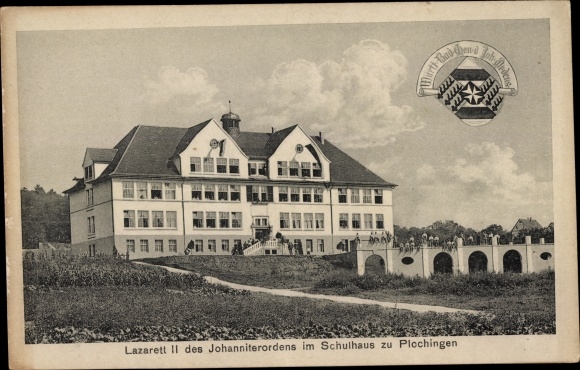 Postcard Plochingen am Neckar, Hospital II of the Order of St. John in the school building