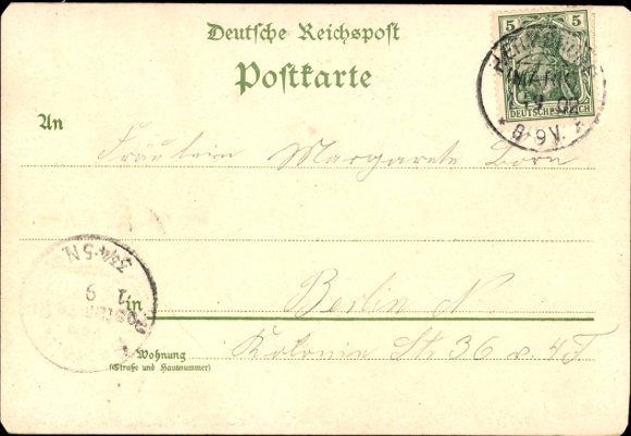Chromo-Litho Berlin Reinickendorf Hermsdorf, Hermsdorf in der Mark, Restaurant Waldschlösschen, Train Station