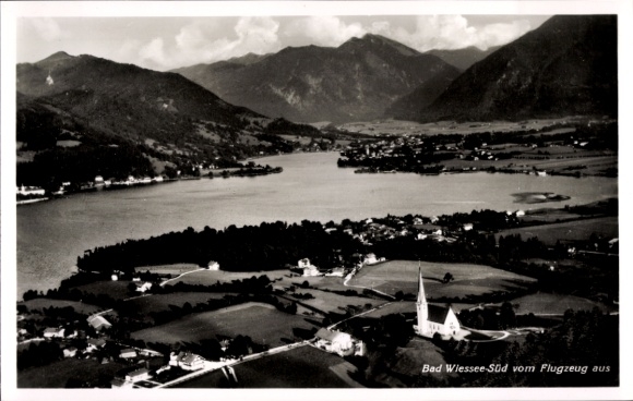 Postcard Bad Wiessee in Upper Bavaria, aerial photograph